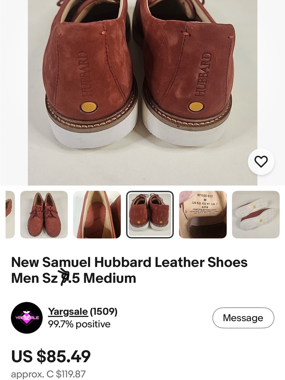 Men’s Leather Casual Shoes — Rust Brown